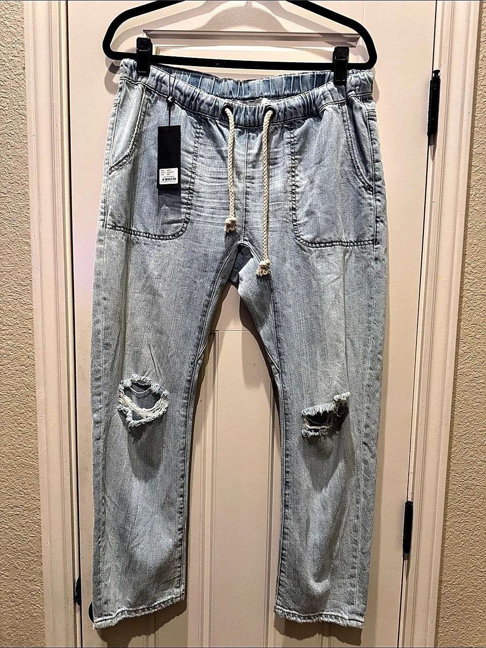 One Teaspoon Shabbies Drawstring Boyfriend Jeans Blue Medium